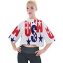 Usa Stars Fourth Of July Symbol America Usa Stars Mock Neck Tee View1