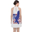 Usa Flag Eagle Symbol American Bald Eagle Country Velvet Halter Neckline Dress  View2