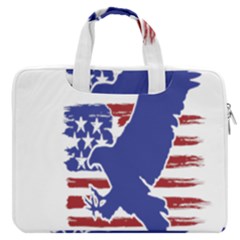 Usa Flag Eagle Symbol American Bald Eagle Country Macbook Pro 13  Double Pocket Laptop Bag by Wegoenart