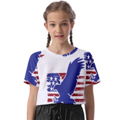 Usa Flag Eagle Symbol American Bald Eagle Country Kids  Basic Tee by Wegoenart