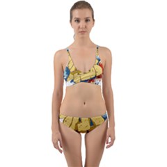 Wave Fish Koi Splash Character Carp Wrap Around Bikini Set by Wegoenart