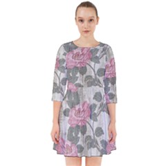 Roses-pink-elegan Smock Dress by nateshop