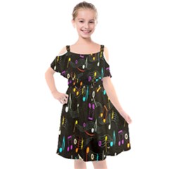 Fabric-65 Kids  Cut Out Shoulders Chiffon Dress by nateshop