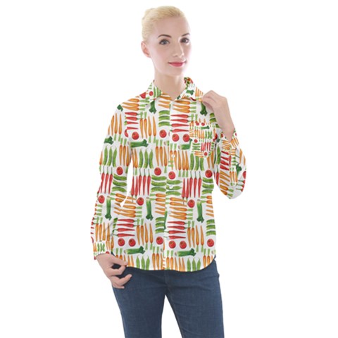 Vegetables Women s Long Sleeve Pocket Shirt by SychEva