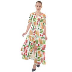 Vegetables Waist Tie Boho Maxi Dress by SychEva