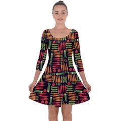 Vegetable Quarter Sleeve Skater Dress by SychEva