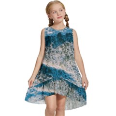 Waves Wave Nature Beach Kids  Frill Swing Dress by Salman4z