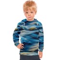 Waves Wave Water Blue Sea Ocean Abstract Kids  Hooded Pullover View1