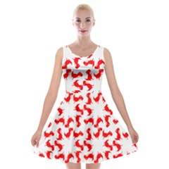 Lonely T-rex Dinosaur Dinosaur Game Pattern Velvet Skater Dress by Ravend