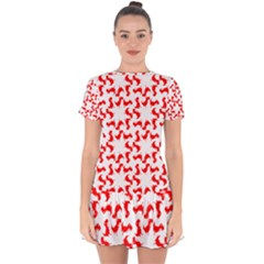 Lonely T-rex Dinosaur Dinosaur Game Pattern Drop Hem Mini Chiffon Dress by Ravend