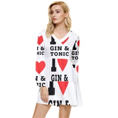 I Love Gin And Tonic Tiered Long Sleeve Mini Dress by ilovewhateva