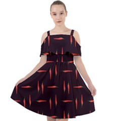 Hot Peppers Cut Out Shoulders Chiffon Dress by SychEva