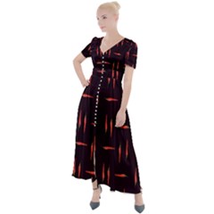 Hot Peppers Button Up Short Sleeve Maxi Dress by SychEva