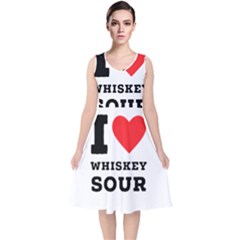 I Love Whiskey Sour V-neck Midi Sleeveless Dress  by ilovewhateva