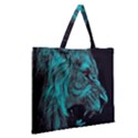 Angry Male Lion Predator Carnivore Zipper Large Tote Bag View2