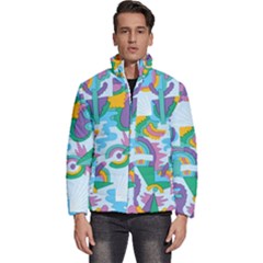 Pattern Hotdogtrap Men s Puffer Bubble Jacket Coat by Salman4z