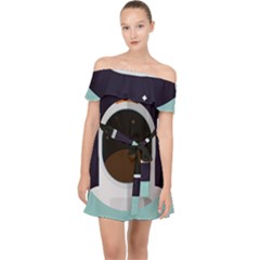 Astronaut Space Astronomy Universe Off Shoulder Chiffon Dress by Salman4z