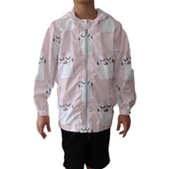 Pattern Pink Cute Sweet Fur Cats Kids  Hooded Windbreaker by Salman4z