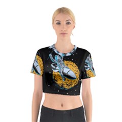 Astronaut Planet Space Science Cotton Crop Top by Salman4z