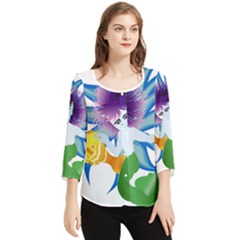 Mermaid Fantasy Undersea Merman Chiffon Quarter Sleeve Blouse by Salman4z