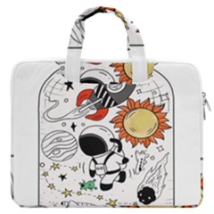 Astronaut Drawing Planet Macbook Pro 16  Double Pocket Laptop Bag  by Salman4z