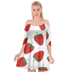 Seamless Pattern Fresh Strawberry Cutout Spaghetti Strap Chiffon Dress by Salman4z