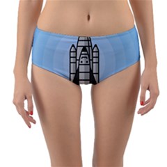 Rocket Shuttle Spaceship Science Reversible Mid-waist Bikini Bottoms by Salman4z