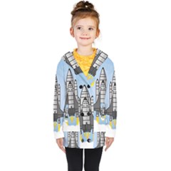 Rocket Shuttle Spaceship Science Kids  Double Breasted Button Coat by Salman4z