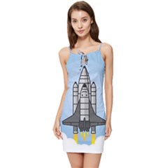 Rocket Shuttle Spaceship Science Summer Tie Front Dress by Salman4z