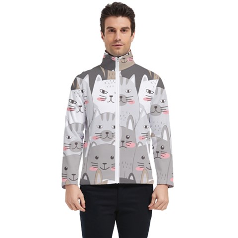 Cute Cats Seamless Pattern Men s Bomber Jacket by Salman4z