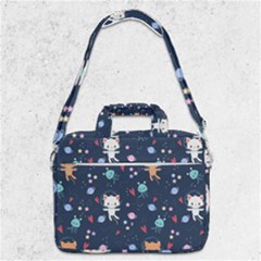 Cute Astronaut Cat With Star Galaxy Elements Seamless Pattern Macbook Pro 13  Shoulder Laptop Bag  by Salman4z