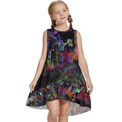 Grunge Paint Splatter Splash Ink Kids  Frill Swing Dress by Salman4z