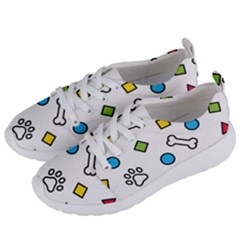 Dog Paw Seamless Pattern Footprint Bone Women s Lightweight Sports Shoes by Salman4z