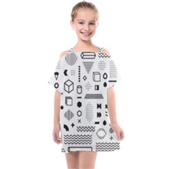 Pattern Hipster Abstract Form Geometric Line Variety Shapes Polkadots Fashion Style Seamless Kids  One Piece Chiffon Dress by Salman4z