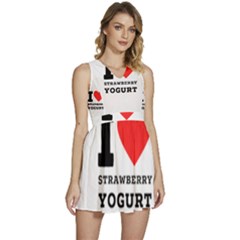 I Love Strawberry Yogurt Sleeveless High Waist Mini Dress by ilovewhateva