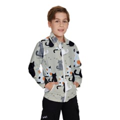 Cute Cat Seamless Pattern Kids  Windbreaker by Salman4z