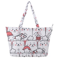 Cute Cat Chef Cooking Seamless Pattern Cartoon Full Print Shoulder Bag by Salman4z