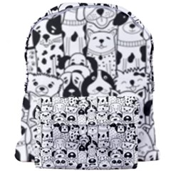 Seamless-pattern-with-black-white-doodle-dogs Giant Full Print Backpack by Salman4z