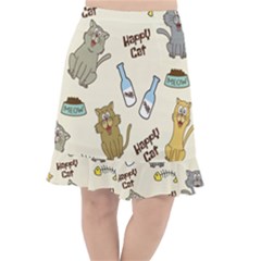 Happy-cats-pattern-background Fishtail Chiffon Skirt by Salman4z