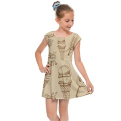 Ice-cream-vintage-pattern Kids  Cap Sleeve Dress by Salman4z