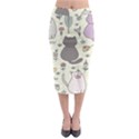 Funny Cartoon Cats Seamless Pattern Midi Pencil Skirt View1