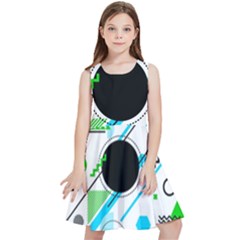 Geometric-shapes-background Kids  Skater Dress by Salman4z