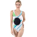 Geometric-shapes-background High Leg Strappy Swimsuit View1