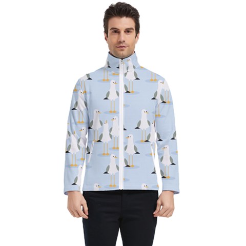 Cute-seagulls-seamless-pattern-light-blue-background Men s Bomber Jacket by Salman4z