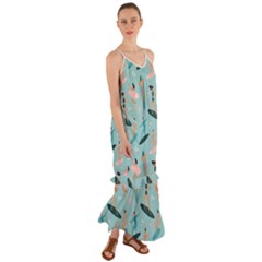 Beach-surfing-surfers-with-surfboards-surfer-rides-wave-summer-outdoors-surfboards-seamless-pattern- Cami Maxi Ruffle Chiffon Dress by Salman4z