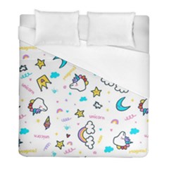 Unicorns-rainbows-seamless-pattern Duvet Cover (full/ Double Size) by Salman4z