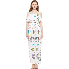 Unicorns-rainbows-seamless-pattern Draped Sleeveless Chiffon Jumpsuit by Salman4z