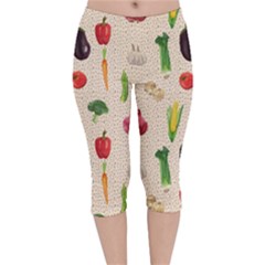 Vegetables Velvet Capri Leggings  by SychEva