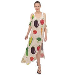 Vegetables Maxi Chiffon Cover Up Dress by SychEva