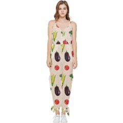 Vegetables Sleeveless Tie Ankle Chiffon Jumpsuit by SychEva